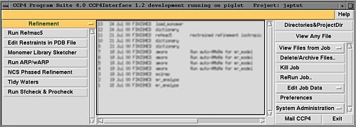 Main Window of CCP4 Interface