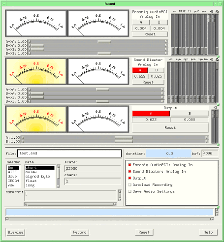 picture of Linux Record window